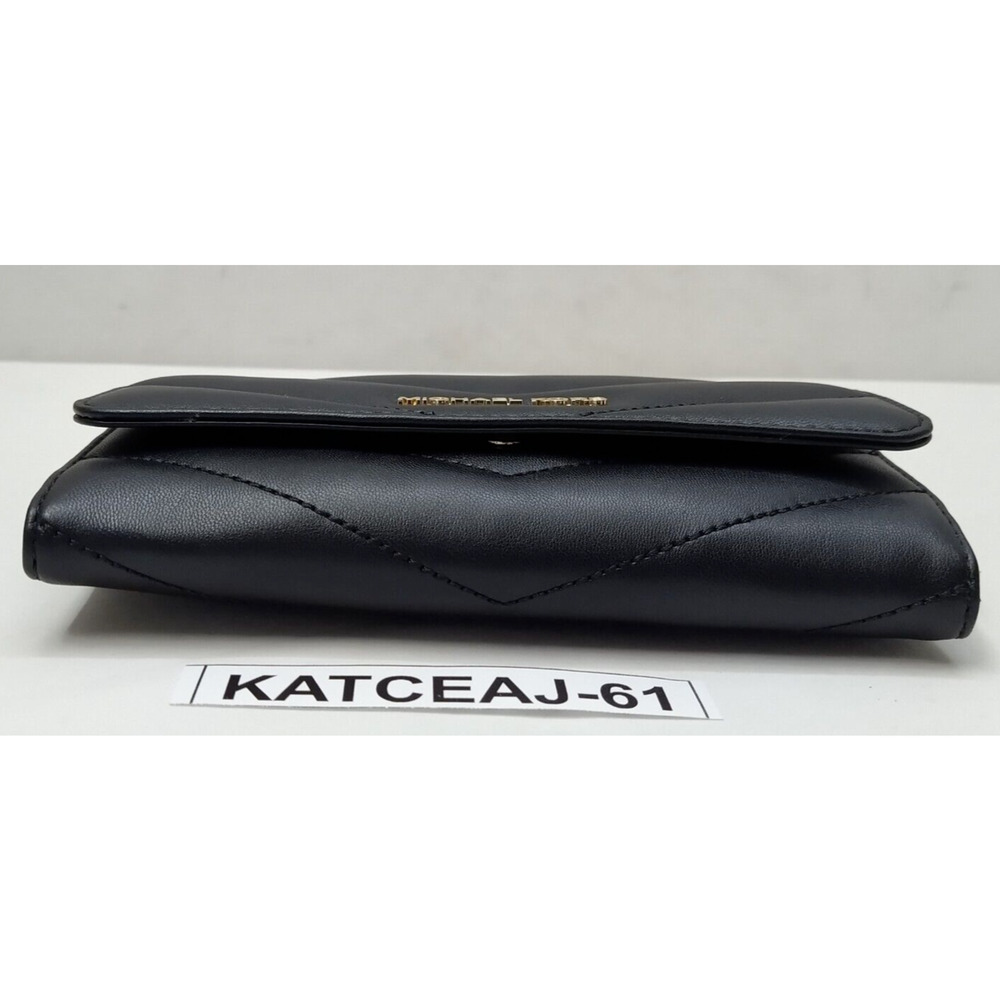 Michael Kors Jet Set Travel Black Quilted Leather Credit Card Fold Wallet - $298 - Picture 6 of 15